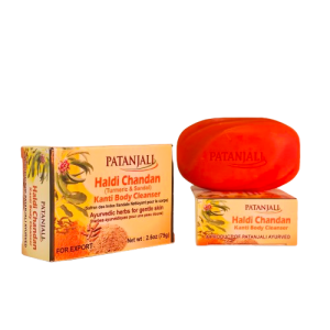 Натуральное мыло для тела Куркума и Сандал Patanjali Haldi Chandan Kanti Body Cleanser, 75 г